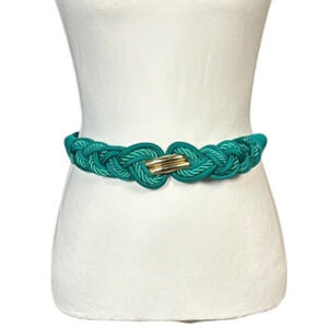 Vintage Casual Corner Statement Belt Size Small Boho Turquoise Rope Braid Artsy